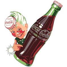 an image of a cartoon character holding a coca - cola bottle