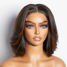 Bob Wigs Wigs Buy, Short Layered Bob Wigs, Hd Lace Bob Wig, Side Part 5x5 Closure Wig, Wig Stacking, Clueless Wigs, Glueless Wigs Black Women, Closure Wig Hairstyles, Natural Blonde Highlights