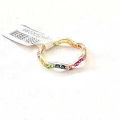 14kt Gold Multi-Colored Gemstone Wavy Stacking Ring Rubies, Sapphires, Emeralds, And Diamonds Size 7 Only 14kt Gold Marked Elegant Multicolor Birthstone Ring In 14k Gold, Elegant Multicolor 14k Gold Birthstone Ring, Sapphire Band Ring, Multi Gemstone Ring, Sapphire Band, Ring Color, Jewelry Inspo, Stacking Ring, Diamond Sizes