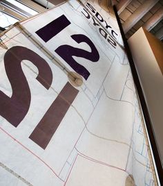 the side of a sail with numbers on it