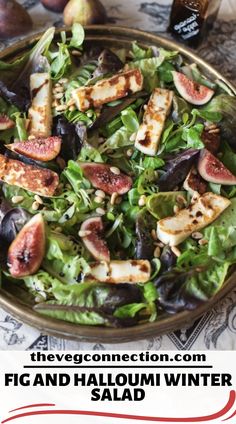 fig and hallowi winter salad in a bowl