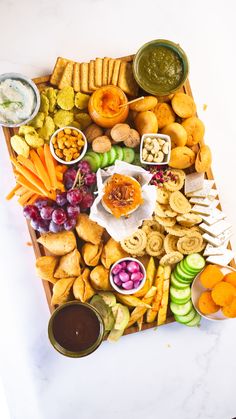 a platter filled with different types of snacks