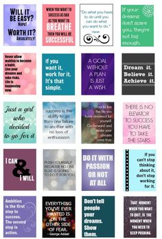 a collage of different types of quotes