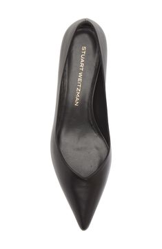 Complete your look with the classic charm of this pointy-toe pump lifted by a just-right kitten heel. 1 1/4" heel Leather or textile upper/synthetic lining/leather and synthetic sole Imported Classic 4-inch Kitten Heels For Business, Formal Pointed Kitten Heels, Classic Kitten Heels With Reinforced Heel, Classic Pointed Toe Kitten Heels, Classic Fitted Kitten Heels With 4-inch Heel, Fitted Low Heel Kitten Heels For Business, Pointed Kitten Heels For Office, Classic Pointed Court Shoes For Evening, Elegant Pointed Kitten Heels For Formal Occasions