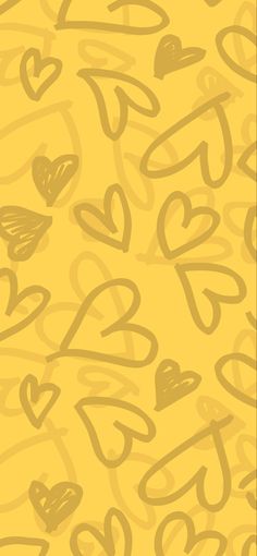 a yellow background with hearts drawn on it