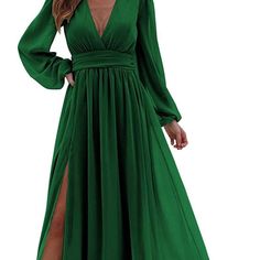 Emerald Green Floor Length, Long Sleeve, Formal Dress. Size 12. Attached Stock Photos Of The Dress As Well As An Another Picture Of The Front To Show The Color. Ordered For A Wedding I Was In And Was The Wrong Shade Of Green. Can No Longer Return. Long Sleeve Formal Dress, Sleeve Formal Dress, Purple Formal Dress, Green Floor, Mock Neck Sweater Dress, Colorful Dresses Formal, Flowy Maxi Dress, Black Wedding Dresses, Dress The Population