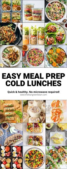 easy meal prep cold lunches that are ready in less than 30 minutes to make