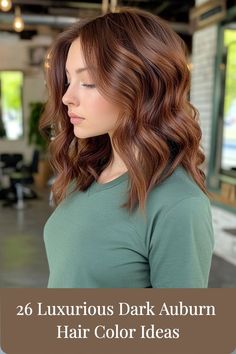 Rich dark auburn hair color with warm, vibrant tones. Hair Colors