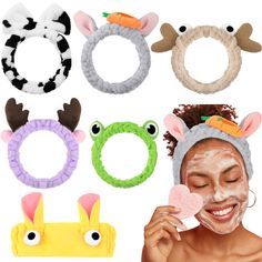 PRICES MAY VARY. Cute and Various: you will get 6 pieces of animal ear headbands for women makeup in 6 styles, such as frog, bunny, deer, and others; They are all cute, which can bring you a good mood when you make up in the morning Elastic and Widely Suitable: makeup headband for washing face is stretchy, suitable for the head circumference of most women and girls; It can keep your hair back and neat when you apply a facial mask or make up Soft and Comfortable: face washing headband is made of Makeup Hairband, Makeup Headband, Head Wraps For Women, Washing Face, Spa Headband, Cute Headbands, Ear Hair, Creative Hairstyles, Elastic Headbands