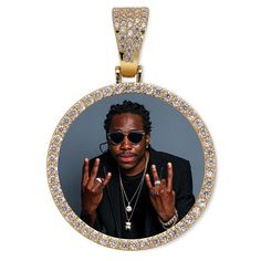 Keep your loved-ones even closer. Our Custom Photo Medallions are Legends! Tribute to your Loved-ones. ❤ Premium quality + AAA Micro Pave simulated diamonds. 100% hypoallergenic for all types of skin. 18K Gold plated. Tarnish-free forever. Waterproof. Portrait pendant + Rope Chain 18 inch. Unisex (for men or women). ✨ Custom orders ship within 7-10 days — they're SO worth the wait. ✨ Please allow 3-7 business days after shipping for delivery! All custom & sale items are final sale. Want to add a Photo Chain, Gold Medallion Necklace, Photo Gold, Memorial Pendant, Tennis Chain, Gold Medallion, Photo Necklace, Photo Pendant, Photo Engraving