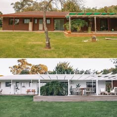 before and after photos of a house in the process of remodeling it