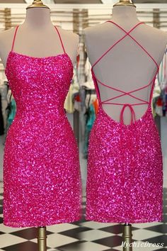 Neon Prom Dresses, Homecoming Dresses Short Tight, Cute Homecoming Dresses, Mini Homecoming Dresses, Winter Formal Dresses, Dress Tight, Pink Homecoming Dress