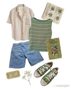 Yallternative Aesthetic Outfits Summer, Summer Outfits Funky, Cottage Core Summer Outfits Casual, Cmbyn Summer Outfits, Earth Tone Summer Outfits, Dream Clothes Aesthetic, Dream Clothes Summer, Germany Summer Outfits, Outdoorsy Style Summer