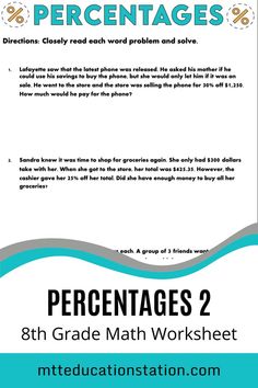 a poster with the words percentages and percentages on it, which includes an image of