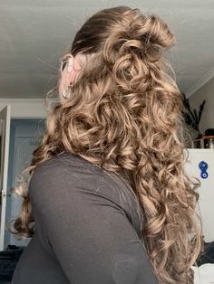 Day 3 hair calls for half up, half down Messy Half Up Half Down Curly Hair, Curl Half Up Half Down, Slick Half Up Half Down Hair Curly, Wavy Hair Half Up Half Down, Natural Half Up Half Down Curly Hair, Wavy Half Up Half Down, Half Up Half Down Wavy Hair, Day 3 Hair, Half Up Curly Hair