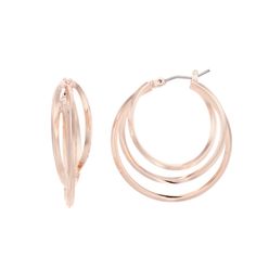 Featuring a multi-hoop design, these Simply Vera Vera Wang earrings offer chic style. Featuring a multi-hoop design, these Simply Vera Vera Wang earrings offer chic style. EARRING DETAILS Length: 1.25 in. Backings: click-it Plating: rose gold tone Not appropriate for children 14 years old and younger. Size: One Size. Color: Pink. Gender: female. Age Group: adult. Chic Rose Gold Metal Hoop Earrings, Trendy Rose Gold Metal Hoop Earrings, Chic Rose Gold Round Hoop Earrings, Rose Gold Metal Hoop Earrings, Rose Gold Small Hoop Earrings, Chic Rose Gold Hoop Earrings, Chic Small Hoop Rose Gold Earrings, Simply Vera Wang, Simply Vera