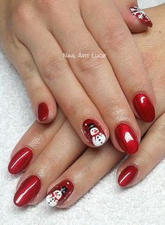 Nails For 2023, Nail Art Noel, Christmas Nail Art Ideas, Snowman Nails, Santa Nails, Xmas Nail Art, Art Deco Nails, Cute Christmas Nails, Christmas Nails Easy