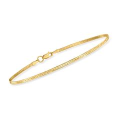 PRICES MAY VARY. 14kt yellow gold, for women. Chain size - 1.5 mm. Lobster clasp has a spring mechanism for sturdy security. Polished 14kt yellow gold. Includes jewelry presentation box. Ross-Simons travels the world to find beautiful, high-quality styles at the best prices. RS Pure. Modern designs that complete your outfit and complement your personality. Looking for a bracelet to match any outfit seamlessly? Look no further! This 1.5mm herringbone bracelet boasts a glimmering pattern with a li Jewelry Presentation, Herringbone Bracelet, Space Rings, Gold For Women, Knot Stud Earrings, Bar Pendant Necklace, Women Chain, Knot Studs, Gold Jewelry Sets