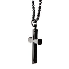 Men's Stainless Steel Apostle Cross Pendants Pendant With Chain, Black Plates, Cross Designs, Jewelry Packaging, Box Chain, Cross Pendant, Arrow Necklace, Mens Jewelry, Plating