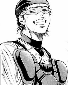 an anime character with glasses and a baseball uniform