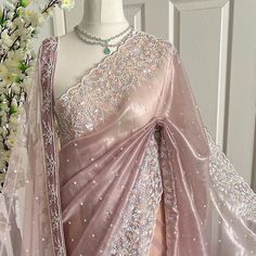 Dusty Pink Fabric, Sequence Embroidery, Lehenga Designs Simple