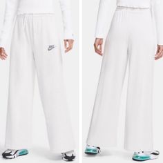 Nwt Great Condition Never Worn Nike Loose Fit Womens Pants With Pockets, Wide Leg, Toe String 80% Cotton 20% Polyester Trendy White Full-length Sweatpants, Trendy White Full Length Sweatpants, White Sweatpants For Summer, Nike Joggers, Fit Womens, Pants With Pockets, Womens Pants, Jogger Sweatpants, Sport Pants