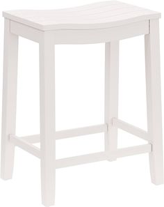 a white wooden stool on a white background