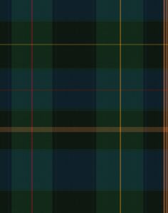 a green and blue tartan plaid pattern with orange lines on the bottom right corner