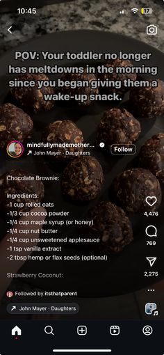 the app is showing how to make chocolate truffles