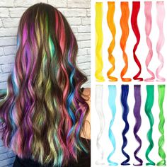 PRICES MAY VARY. 🌈【High quality material】Long wavy colored hair extensions, made of high quality synthetic fibers without any chemical coloring agents, which will not damage your hair and have no odor. The look and feel is no different from real hair. Whether you want to add some color to your hair for a special occasion or just want to change the look, these clip in hair extensions are the perfect solution 🌈【12 Beautiful Color Combinations】This hair extensions kit contains 12 different colors Blue Hair Extensions, Purple Hair Extensions, Pop Art Costume, Red Hair With Highlights, Colors Party, Colored Hair Extensions, Fairy Hair, Hairpieces For Women, Red Highlights