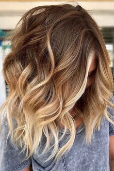 Hottest Brown Ombre Hair Color Ideas, Spice Up Your Hair ★ Brown Ombre Hair Color, Medium Length Blonde Hair, Hair Color Blonde Highlights, Hair Length Chart, Brown Ombre Hair, Ombre Hair Blonde, Hair Color Crazy, Colored Curly Hair, Blonde Hair With Highlights