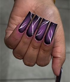 *PLEASE READ* If "Custom" sizing has been chosen, please leave your sizes in the note to seller section before checking out. You can get these nails in any listed shape, any size (extra small, small, medium, large, or custom) and any length (short, medium, long, extra long, and extra extra long). ALL OF MY SETS ARE HAND PAINTED WITH GEL, NOT ACRYLIC. Please note that ACRYLIC can be requested for any set, but will COST MORE than gel. THE MATERIALS LISTED IN EACH LISTING ARE JUST ALL THE MATERIALS I USE AND DO NOT PERTAIN TO  THE INDIVIDUAL SET SPECIFICALLY. Once you place an order, I begin the creating process (All sets are made to order, not pre-made). It takes between 1-10 business days to make your set depending on what is ordered and how many sets. You can get your order quicker by orde Purple Nails Long, Storm Nails, Violet Nails, Purple Acrylic Nails, Airbrush Nails, Purple Nail Designs, Exotic Nails, Black Lightning, Dark Nails