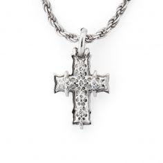 Diamond Cross Necklace Diamond Cross Necklace, Diamond Cross, Curb Chain, Ring Necklace, Handmade Silver, Rhodium Plated, Ring Earrings, Necklaces Bracelets, Cross Necklace