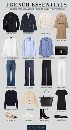 French Wardrobe Essentials, Wardrobe Essentials List, Woman Tips, French Wardrobe, How To Look Expensive, Gender Fluid Fashion, Easy Trendy Outfits, Runway Trends, French Women