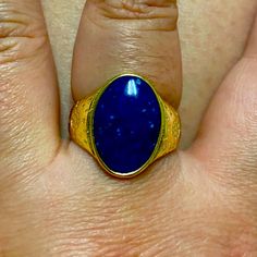 Gorjana Blue Stone (I Think Maybe Lapis Lazuli?) Signet Ring In A Size 7. Worn For About A Month, But Then Put Away And Never Worn Again. Would Like Someone To Give This A Good Home. Lives In A Smoke Free Home With Two Cats. Classic Blue Lapis Lazuli Rings, Blue Lapis Lazuli Oval Jewelry, Royal Blue Jewelry For Gift, Royal Blue Jewelry For Gifts, Royal Blue Jewelry Gift, Formal Handmade Blue Rings, Royal Blue Jewelry For Formal Occasions, Oval Blue Lapis Lazuli Rings, Formal Blue Lapis Lazuli Jewelry