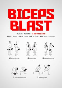 a poster showing how to do the biceps blast