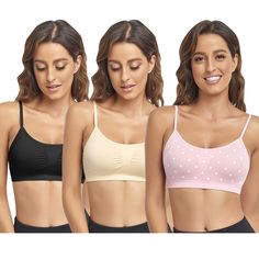 PRICES MAY VARY. 【Seamless Bras for women】: These bralette are made of 94% nylon + 6% spandex. Wirefree and Longline bra desgin very good for girls. Comfortable to wear without a sense of restraint. 【Womens Tops】: This medium support sports bra can meet daily exercise or everyday use. Perfect fit for yoga, pilates and other workout. 【Plus size Bralette】: Our bralettes fabric has good elasticity and have 4 size (M-2XL), can meet different people demand about the size of bras. 【Removable Pad】This Workout Plus Size, Plus Size Bralette, Strap Bra, Daily Exercise, Workout Tops For Women, Lounge Bra, Medium Support Sports Bra, Padded Bralette, Bra Brands