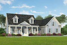 this is an artist's rendering of these country house plans for small homes with porches