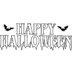 happy halloween with bats and the word'happy halloween'in black on a white background