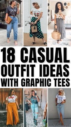 Womens Graphic Tees Outfits, Graphic Tee Wide Leg Jeans, Mom Tshirt Outfit, Wide Leg Pants With Graphic Tee, Style A Tshirt Outfit Work, Dressed Up Graphic Tee Outfit, Outfit Ideas With Graphic Tees, Dressing Up A Tshirt Outfit, How To Dress Up A Tee Shirt