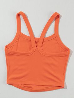 Grapefruit Orange Athletic Ribbed Cropped Cami Top Stay cool and stylish during workouts with this trendy Grapefruit Orange Athletic Ribbed Cropped Cami Top. Made of high-quality 93%Viscose+7%Elastane material, this top offers exceptional comfort and flexibility for unrestricted movement. Key Features: Material: 93%Viscose+7%Elastane Style: Casual, active Pattern: Solid Season: Summer Occasion: Daily, Outdoor Color: Grapefruit Orange Benefits: Exceptional comfort and flexibility Ribbed texture for a touch of sophistication Versatile piece for athletic activities and casual wear Pairs well with high waist pants to show off a sexy curve Basic Summer Sports Crop Top, Solid Cotton Racerback Crop Top, Basic Summer Crop Top For Gym, Basic Summer Gym Crop Top, Basic Crop Top For Summer Gym, Basic Crop Top For Gym In Summer, Casual Seamless Crop Top For Workout, Casual Ribbed Crop Top For Gym, Seamless Casual Workout Crop Top