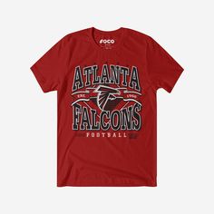 Tired of having to answer questions like, “Who’s your favorite team?” Here’s a shirt that will answer them for you. Show off your fandom and celebrate your team’s decades-spanning awesomeness with the Atlanta Falcons Established Banner T-Shirt. This top features a design that showcases your all-important team colors and a bold team logo display across the chest, meaning this tshirt will prove your unmatched dedication to the Atlanta Falcons when you’re at the game or watching at home with your f Atlanta Falcons Shirts, Team T Shirts, Arizona Cardinals, Team Shirts, Atlanta Falcons, Team Names, Look At You, Everyday Wardrobe, Cardinals