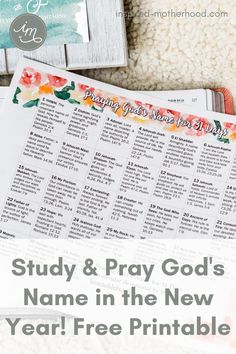 a printable study and pray god's name in the new year free printable