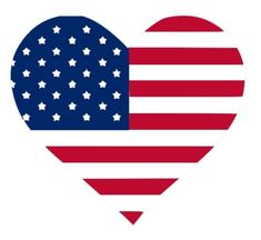 an american flag heart shaped sticker with stars and stripes in the shape of a heart