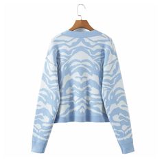 Style: commuting Size: one size Color: Blue Knitted Cardigan, Sleeve Sweater, Long Sleeve Sweater, Summer Women, Knit Cardigan, Vintage Ladies, Color Blue, Horses, V Neck