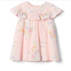 Gap Baby Girl's Pink Floral Print Cap Sleeve Ruffle Lined Dress Brand New - Without Hang Tag, The Label Inside Is Partially Cut Out To Prevent Return To The Retail Stores. Material - Shell & Lining:100% Cotton Gap Cotton Dresses For Spring, Playful Summer Dresses By Gap, Gap Cotton Dress With Ruffles, Gap Spring Playtime Dresses, Spring Dresses By Gap With Ruffles, Spring Dress From Gap For Dress-up Events, Pink Sleeveless Gap Dress, Pink Sleeveless Dress By Gap, Gap Spring Dresses With Ruffles