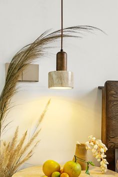 Ora Stone Pendant Lamp - SamuLighting Wood Details, Living Room Den, Wood Detail, Stone Pattern, Lamps Ceiling, Interior Styles, Glass Lighting, Stone Pendant, Edison Light Bulbs