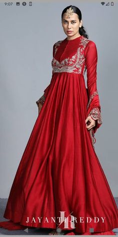 Jayanti Reddy Anarkali Suits, Red Indian Outfits For Women, Jayanti Reddy Anarkali, Anarkali Dresses For Women, Trendy Anarkali Designs, Red Traditional Dress, Silk Anarkali Dress, Raw Silk Anarkali, Indowestern Outfits