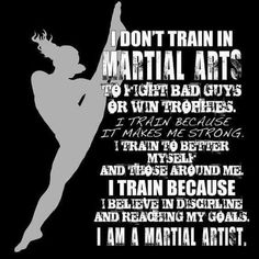 a black and white poster with the words i don't train in martial arts