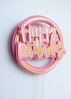 a happy birthday sign hanging on the wall